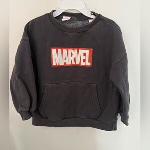 Zara X Marvel Black Sweatshirt with Red & White Marvel Logo 4-5 years